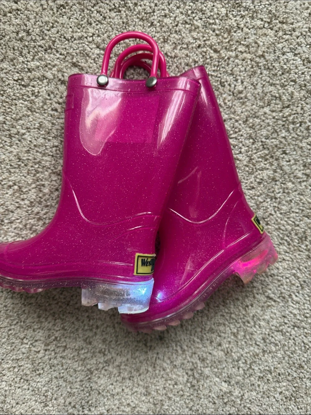 Western Chief Kids Glitter Light-Up Rain Boots - Hot Pink